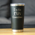 I'm The Fun Grandma - Insulated Coffee Tumbler Cup with Sliding Lid - Stainless Steel Insulated Mug - Cute Grandma Gifts
