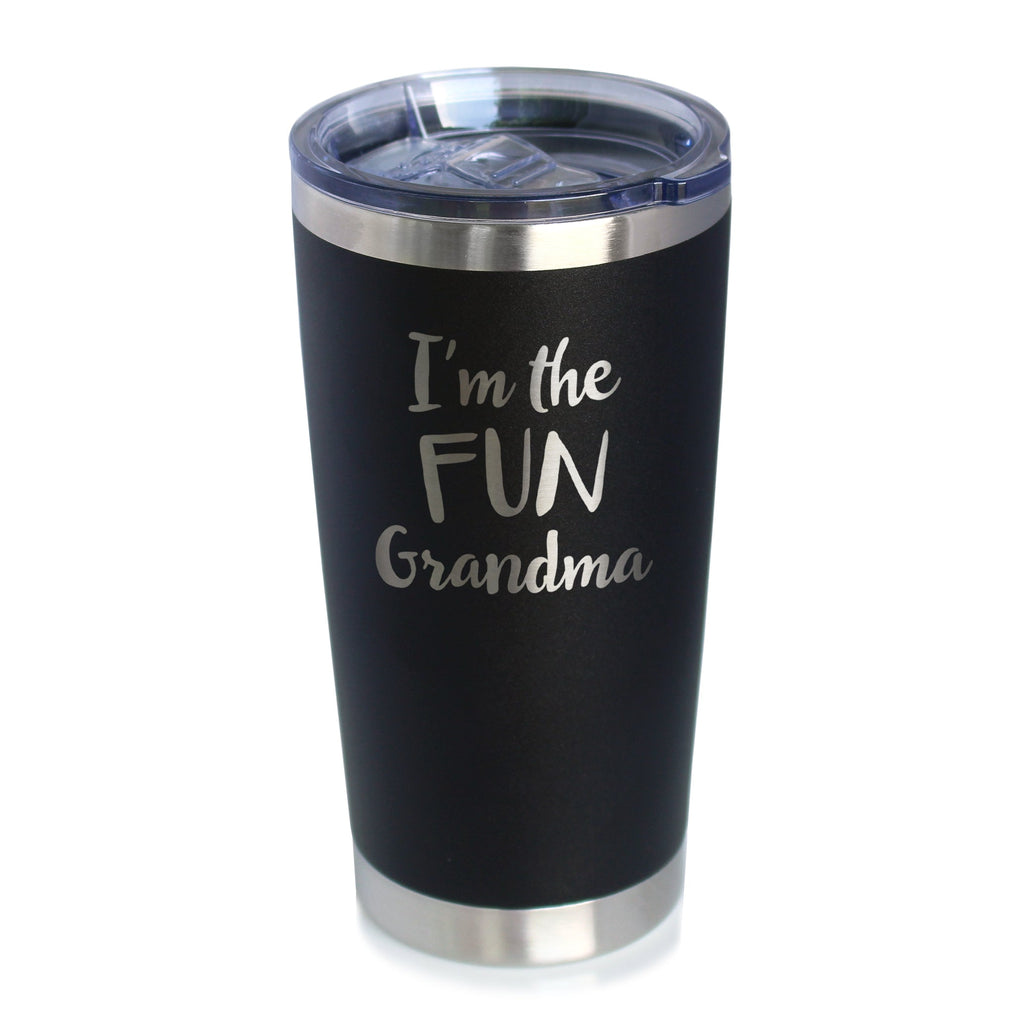 I'm The Fun Grandma - Insulated Coffee Tumbler Cup with Sliding Lid - Stainless Steel Insulated Mug - Cute Grandma Gifts