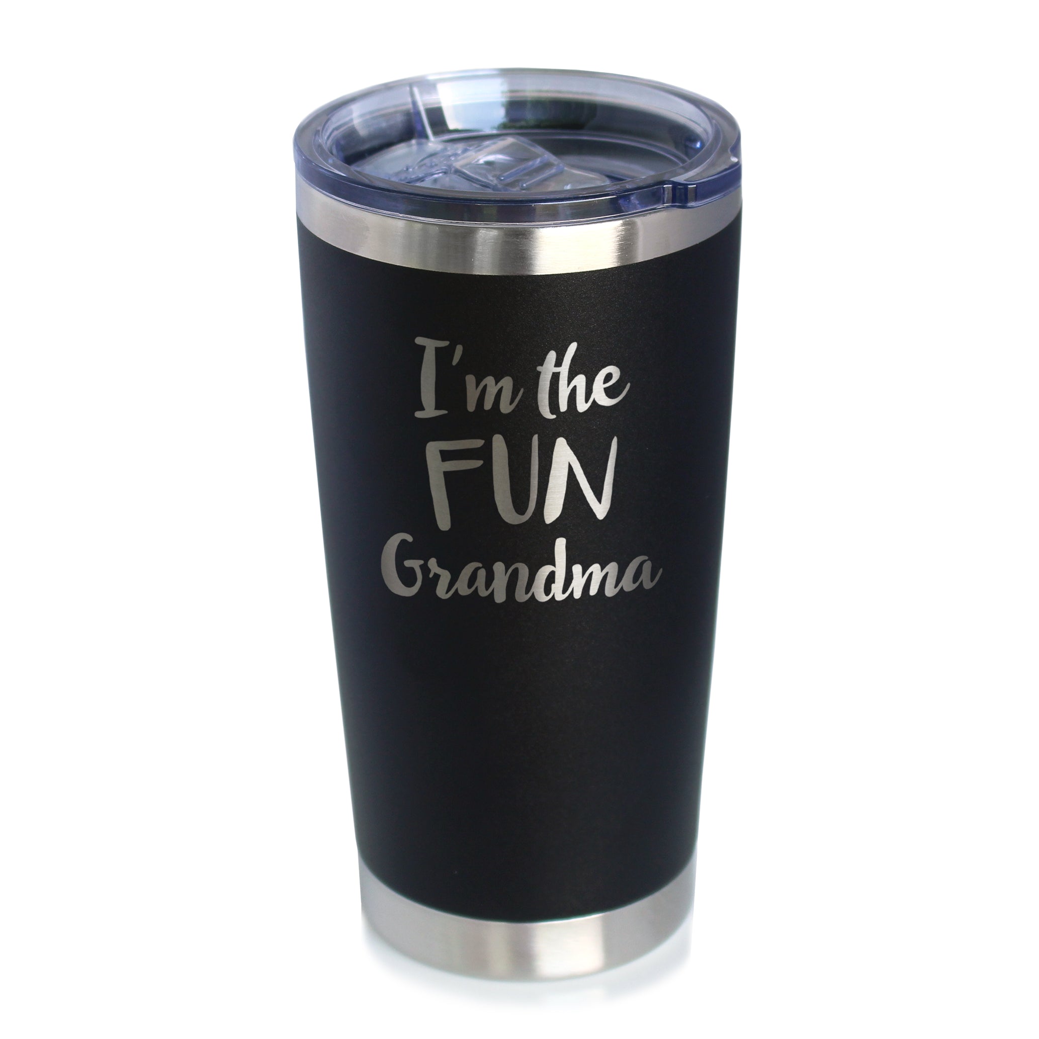 I'm The Fun Grandma - Insulated Coffee Tumbler Cup with Sliding Lid - Stainless Steel Insulated Mug - Cute Grandma Gifts